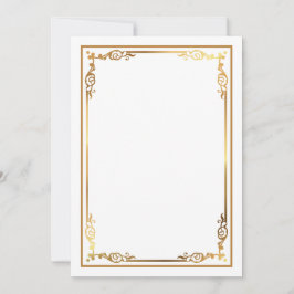 Modern Blank White Inbjudan med Sleek Framed Gräns