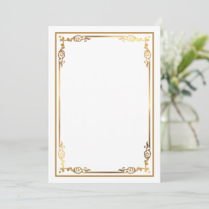 Modern Blank White Inbjudan med Sleek Framed Gräns