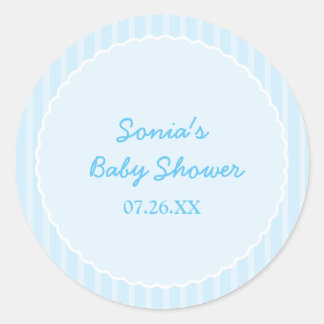 Modern blårandig etikett för festdusch