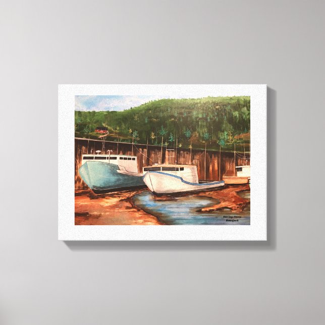 Modern blåsa och  fiskesamhälle canvastryck (Framsida)