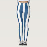 Modern blåteal och vit rand-balkar leggings<br><div class="desc">Modern blåteal och vit rand.</div>