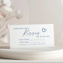 Modern blått - hur många kisses Shower-spelkort
