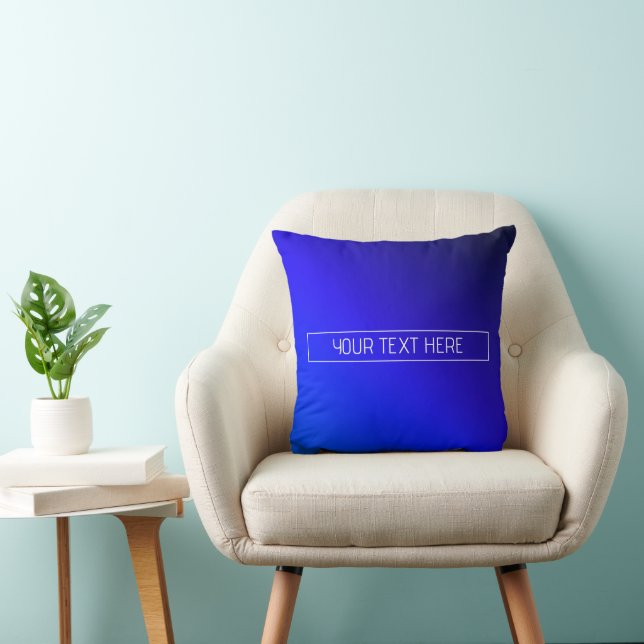 Modern Blått och Lila Gradient Ombre Kudde (Stol)
