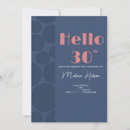 Modern blått och Rosa födelsedag Inbjudningar