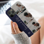 Modern blått par namn 3-fotosamlingsladd<br><div class="desc">Modern navy blue eart par namn 4 fotosamlingsladd,  perfekt present till ett par eller bästa vänner.</div>