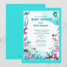 Modern blått under Sea Baby Shower