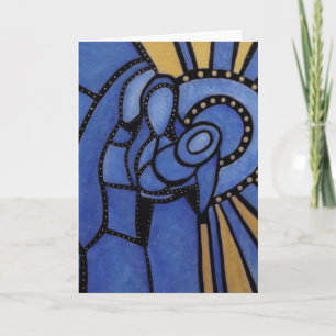 Modern blåttjulNativity Jesus Mary Joseph Helgkort