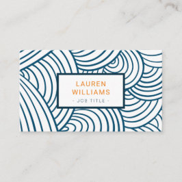 Modern blåvåg för mönster indigo visitkort