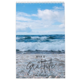 Modern blåvågsfotografikalender kalender