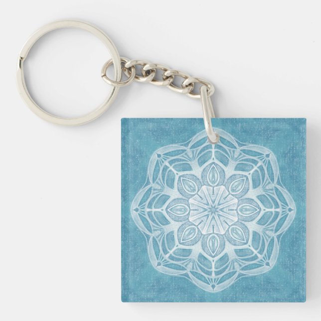 Modern blåvit och turkotisk boho-design för trendi (Framsidan)