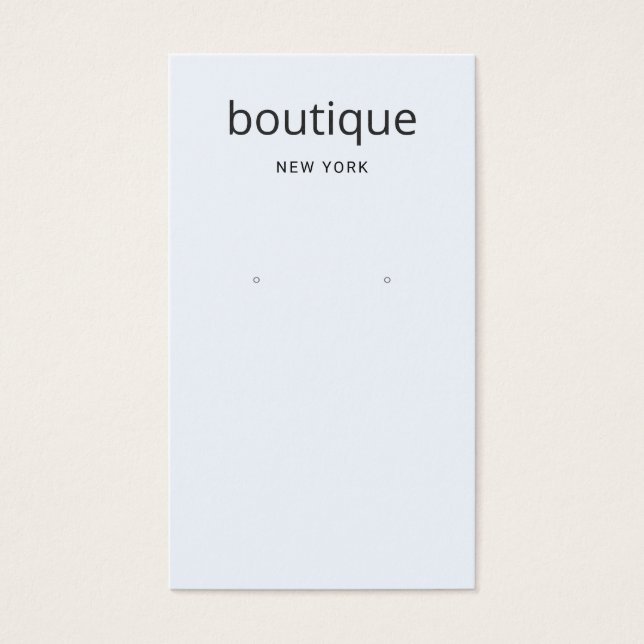 Modern Blek Blue Long Earring Visning Card Visitkort (Framsidan)