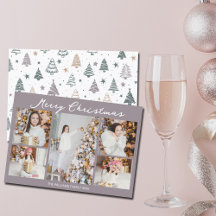 Modern blek lila God Jul fotokollage