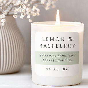 Modern blek salvia grön färgblock produktetikett fyrkantigt klistermärke