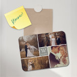 Modern Block Bröllop Monogram Photo Collage Magnet<br><div class="desc">Designad av tjock*fa*tin. Enkel att anpassa med egen text,  bild eller bild. Kontakta tjock*fa*tin direkt om du vill ha anpassningsbar. Avgifter för anpassningsbar gäller. www.zazzle.com/fat_fa_tin www.zazzle.com/color_therapy www.zazzle.com/fatfatin_blue_knot www.zazzle.com/fatfatin_red_knot www.zazzle.com/fatfatin_mini_me www.zazzle.com/fatfatin_box www.zazzle.com/fatfatin_design www.zazzle.com/fatfatin_ink.</div>