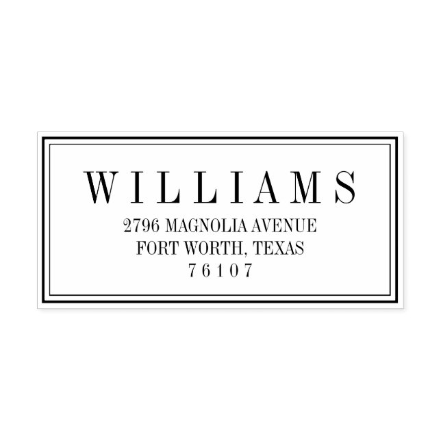 Modern Block Returadress Frimärke Självfärgande Stämpel (Design)