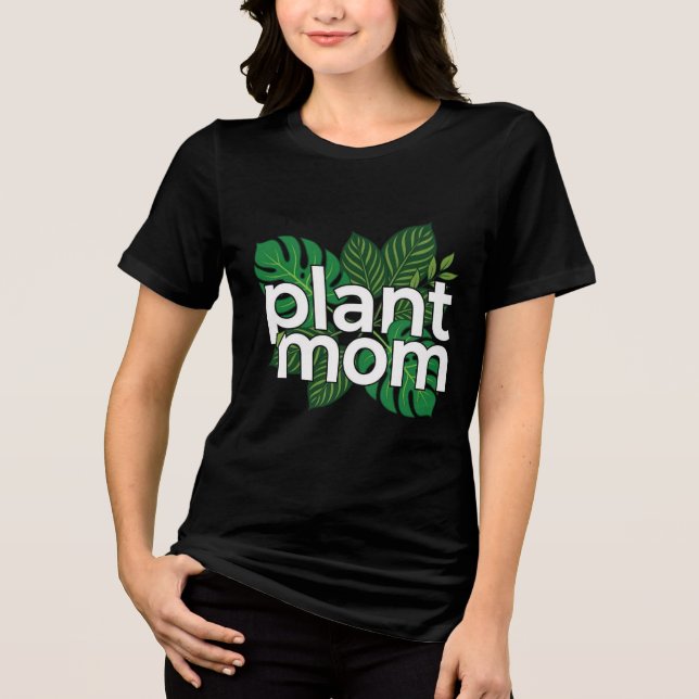Modern blockbokstav Växtmamma Tropisk Monstera T Shirt (Framsida)
