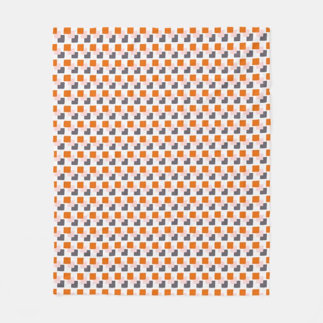 Modern Blockerar Orangens Rosa Grått Fleecefilt (Framsidan)