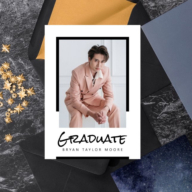 Modern Blocks Student fotomeddelande Inbjudningar (Skapare uppladdad)