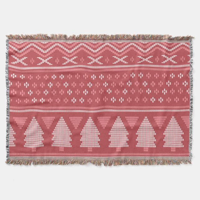 Modern Blocky Christmas Tree Pattern Filt (Framsidan)