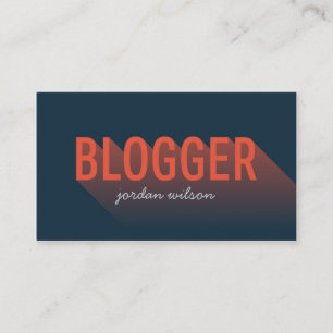 Modern Bloggare för mörk blått och Orange Visitkort