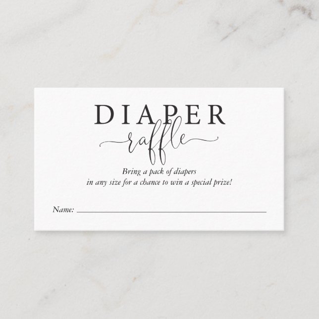 Modern blöja lotteri insats visitkort (Framsida)