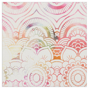 Modern blom- mandala för rodna rosa tyg