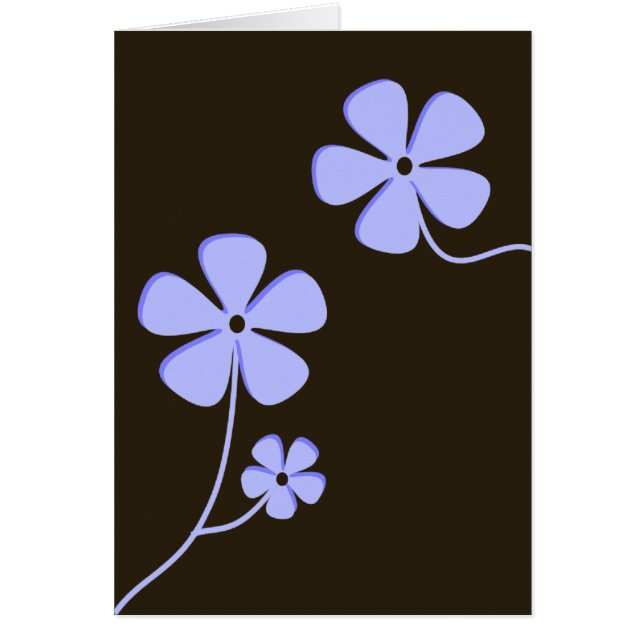 Modern blom- Silhouette Hälsningskort (Framsidan)