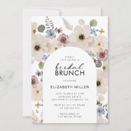 Modern blombröllopsbrunch inbjudningar