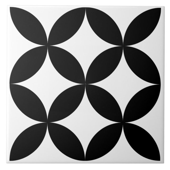 Modern blomcirkel geometriskt mönster kakelplatta (Framsidan)