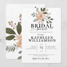 Modern blomillustration Bröllopsdusch Inbjudningar