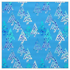 Modern blomma Julgranar - blått himlar Tyg