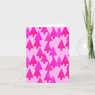 Modern blomma Julgranar - fuchsisk rosa Helgkort
