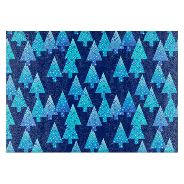 Modern blomma Julgranar - koboltblått (Framsidan)