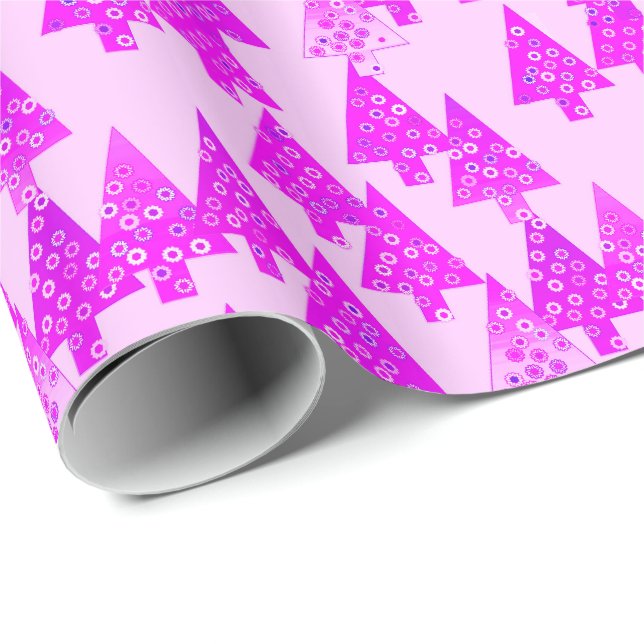 Modern blomma Julgranar - orchid Presentpapper (Rullad Hörn)