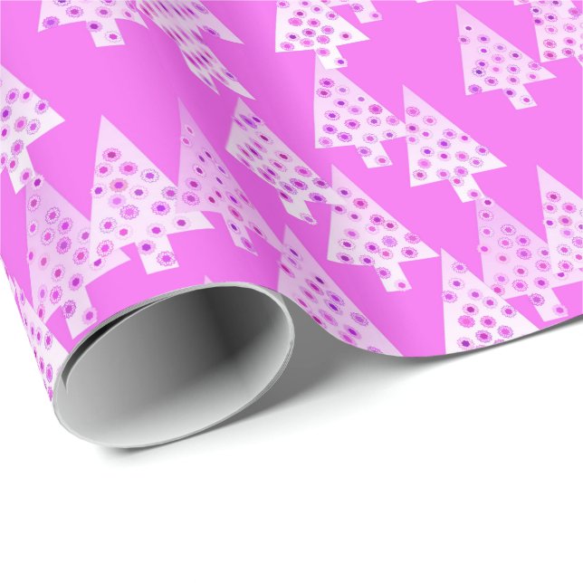 Modern blomma Julgranar - orchid rosa Presentpapper (Rullad Hörn)