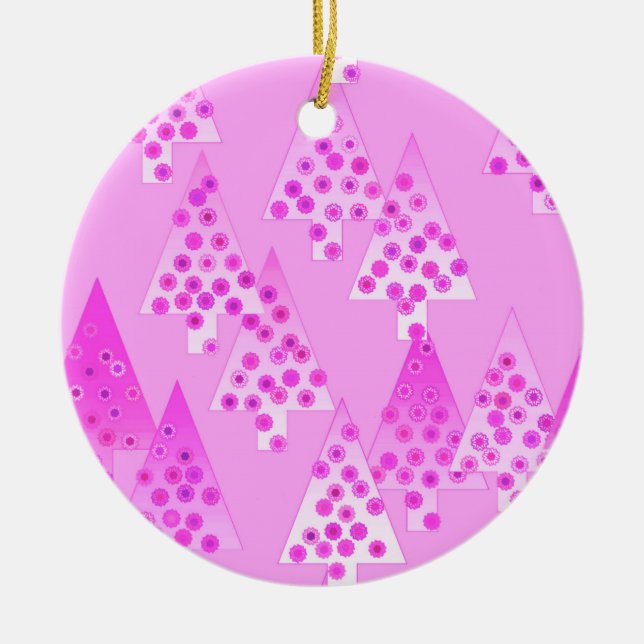 Modern blomma Julgranar - orkidé och violett Julgransprydnad Keramik (Framsidan)