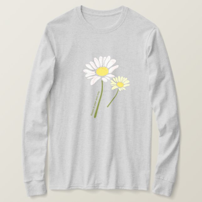 Modern "Blommar på ditt eget sätt" Blommig Sketch  T Shirt (Design framsida)