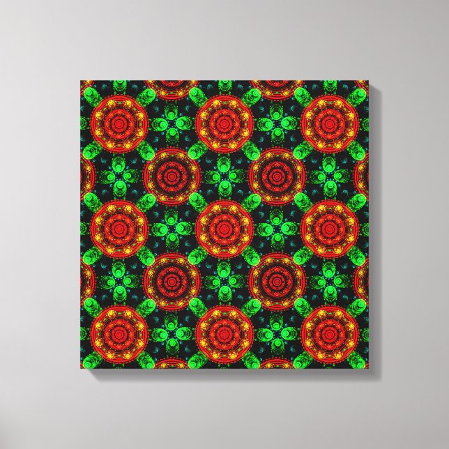 Modern Blommig Boho Elegant Abstrakt Mönster #504 Canvastryck (Framsida)