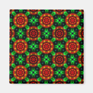 Modern Blommig Boho Elegant Abstrakt Mönster #504 Magnet
