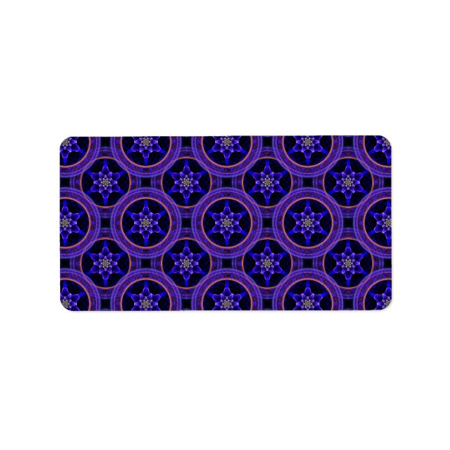 Modern Blommig Boho Elegant Abstrakt Mönster #505 Adressetikett (Framsidan)