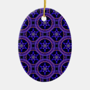 Modern Blommig Boho Elegant Abstrakt Mönster #505 Julgransprydnad Keramik