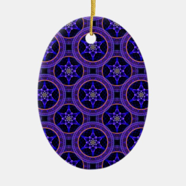 Modern Blommig Boho Elegant Abstrakt Mönster #505 Julgransprydnad Keramik (Framsidan)