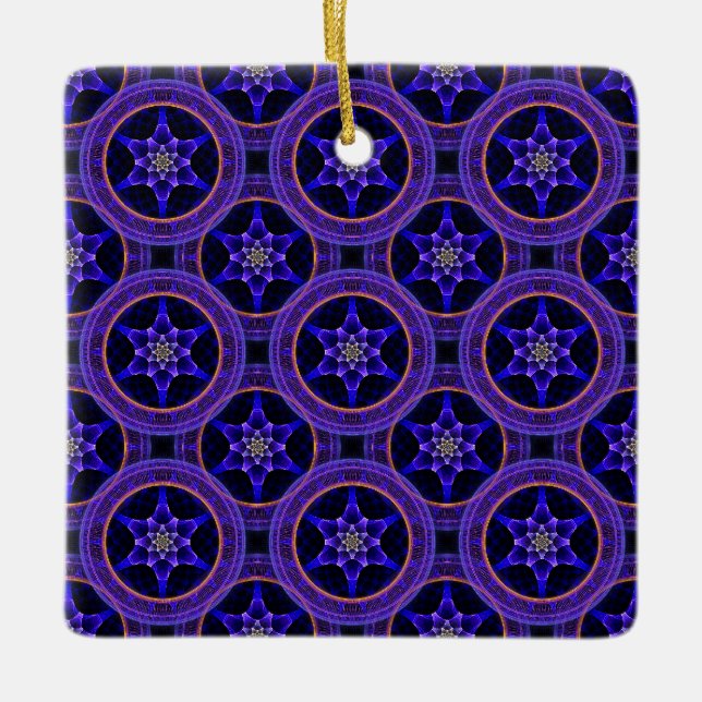 Modern Blommig Boho Elegant Abstrakt Mönster #505 Julgransprydnad Keramik (Framsida)