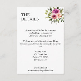 Modern Blommig Et-tecken Plommon Rosa Peach & Svar Tilläggskort