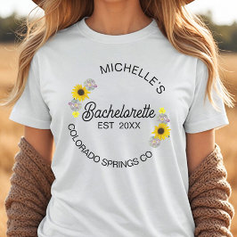 Modern Blommig Sitt Bröllop År Möhippa Fest T Shirt