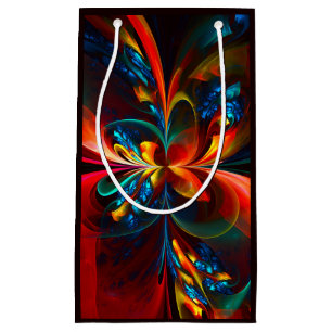 Modern Blommigt Abstrakt Art Orange Blue Mönster #