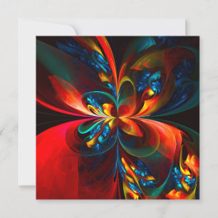 Modern Blommigt Abstrakt Art Orange Blue Mönster #