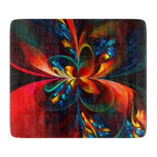 Modern Blommigt Abstrakt Art Orange Blue Mönster #