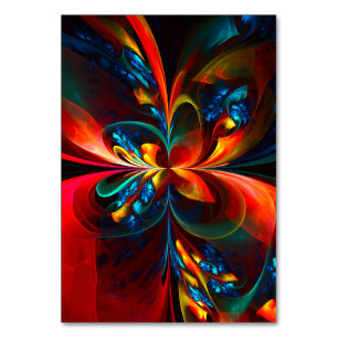 Modern Blommigt Abstrakt Art Orange Blue Mönster # Bordsnummer
