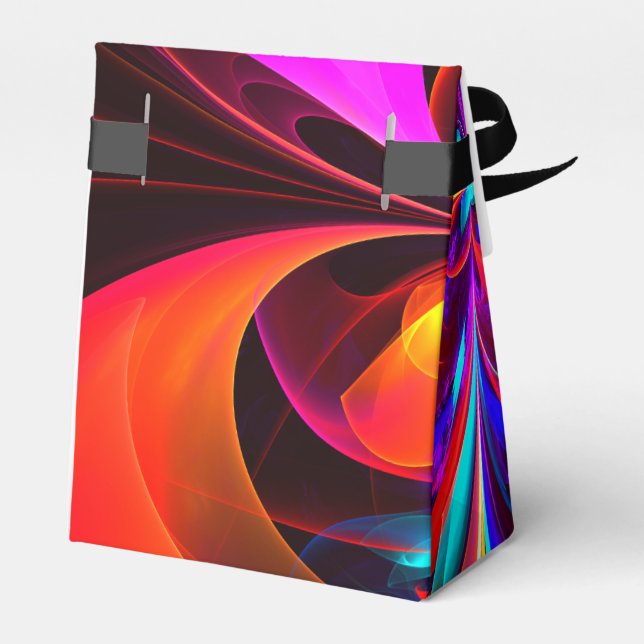 Modern Blommigt Abstrakt Art Red Blue Mönster #07 Presentaskar (Baksidan Sidan)